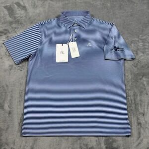 Rhoback Polo Shirt Mens Large The Birdie Stripe Golf Blue PGA Bryon Nelson NWT